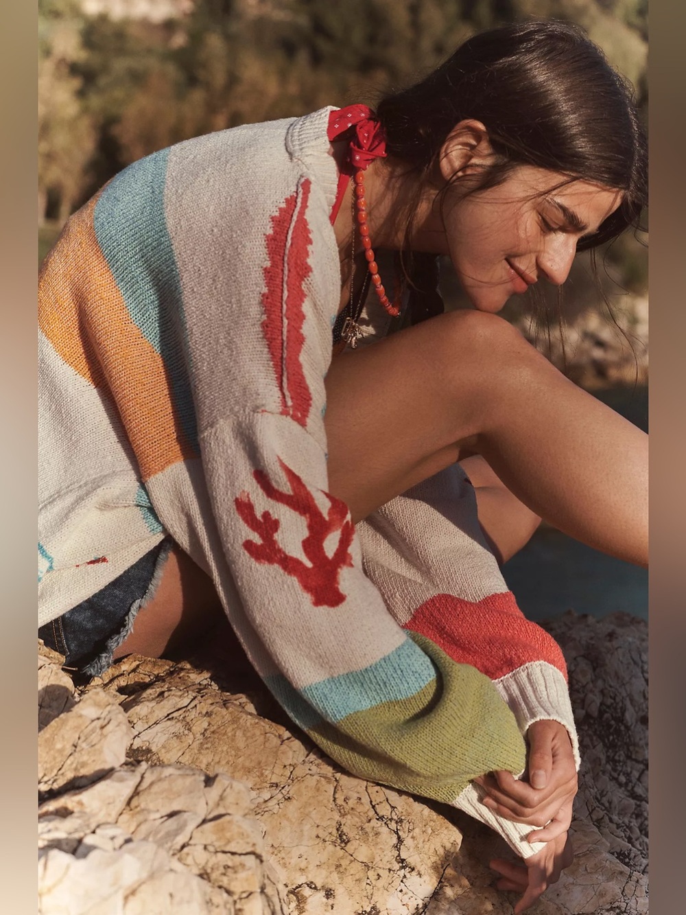 New Anthropologie Pilcro Icon Graphic Cardigan Sweater Size M - Picture 7 of 13